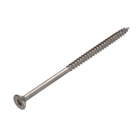 1 x TEKOR houtschroeven RVS A2 gefreesde kop kartel TORX T25 5X100 bedraad op 60 anti-splijtpunt type 17 cut