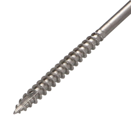 1 x TEKOR houtschroeven RVS A2 gefreesde kop kartel TORX T25 5X60 bedraad op 35 anti-splijtpunt type 17 cut