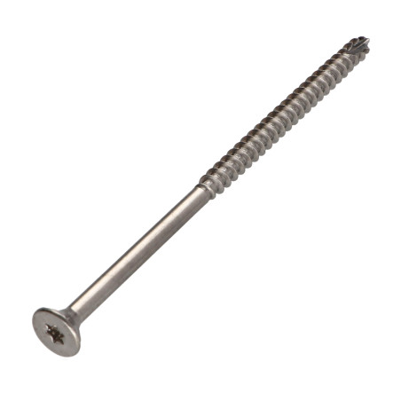 1 x TEKOR houtschroeven RVS A2 gefreesde kop kartel TORX T25 5X120 bedraad op 70 anti-splijtpunt type 17 cut