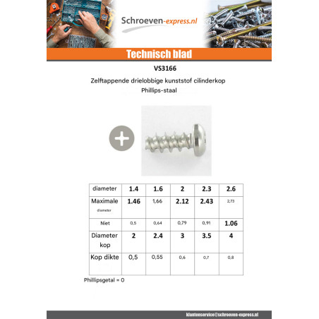 1 x Zelftappende schroef voor plastic cilindrische kop Phillips 0 2X8 Zwart gegalvaniseerd staal microschroeven