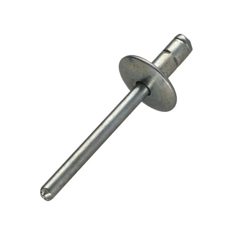 1 x Volledig stalen blindklinknagel brede kop 4.8X10 POLYGRIP multi-aanspanning