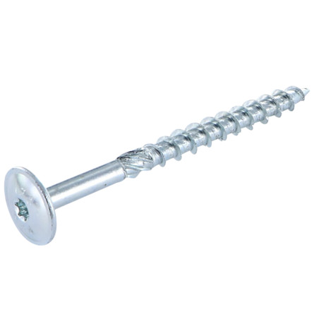 1 x Agglo houtschroeven schijfkop TORX T40 8X200 Wit verzinkt staal