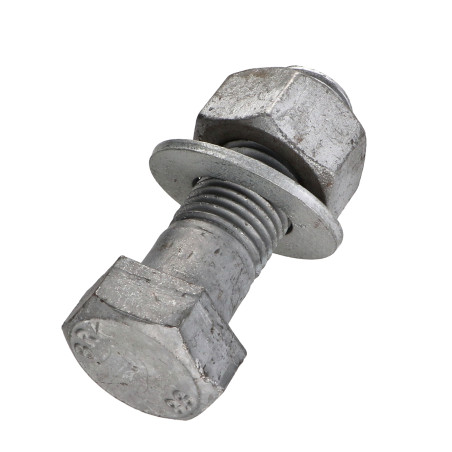 1 x Bout (verkocht met moer) zeskantkop TH M22X70+RD. M22X45X3X M Klasse 8.8 hoge corrosiebestendigheid Thermisch verzinkt