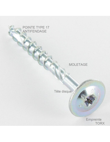 1 x Agglo houtschroeven schijfkop TORX T40...