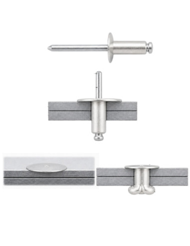 1 x Blindklinknagels Aluminium stang stål 4X16...