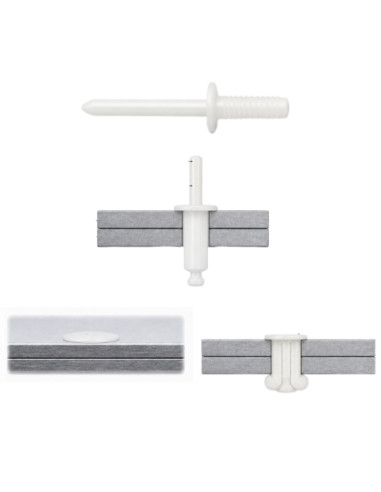 1 x Klinknagel blind kop plat Nylon polyamide...