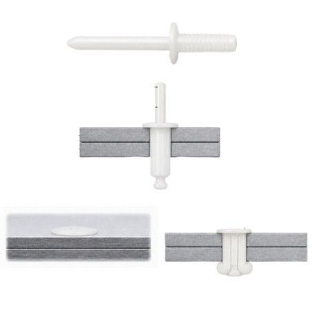 1 x Klinknagel blind kop plat Nylon polyamide 6.6 6x8