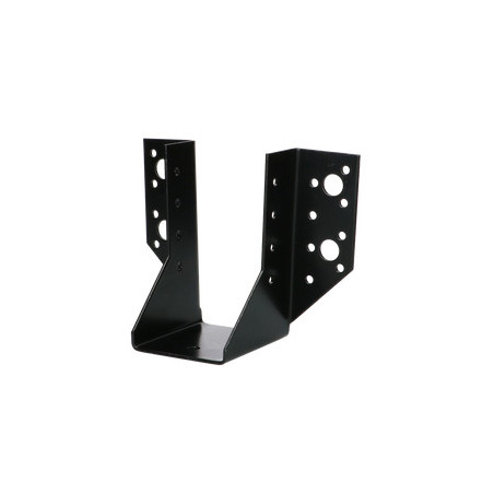 1 x Balkdrager U-vormig to Flenzen / Zijflappen buitenkant 63X158 Zwart gegalvaniseerd staal
