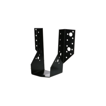 1 x Balkdrager U-vormig to Flenzen / Zijflappen buitenkant 75X130 Zwart gegalvaniseerd staal