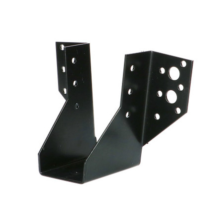 1 x Balkdrager U-vormig to Flenzen / Zijflappen buitenkant 46X102 Zwart gegalvaniseerd staal