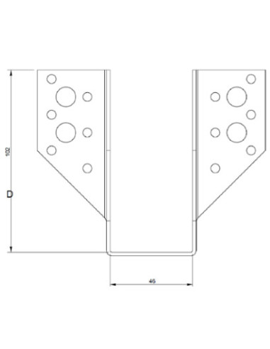 1 x Balkdrager U-vormig to Flenzen / Zijflappen...