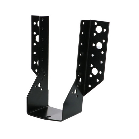 1 x Balkdrager U-vormig to Flenzen / Zijflappen buitenkant 75X182 Zwart gegalvaniseerd staal