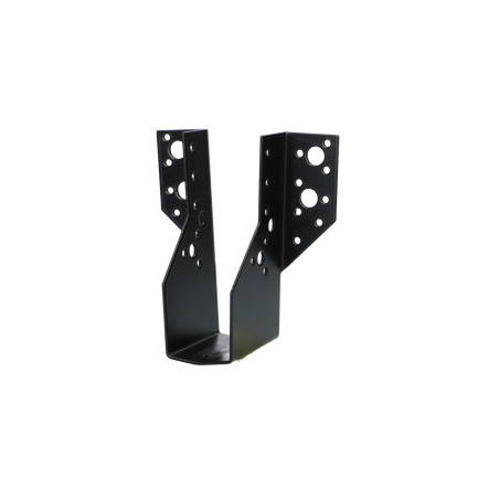 1 x Balkdrager U-vormig to Flenzen / Zijflappen buitenkant 63X188 Zwart gegalvaniseerd staal