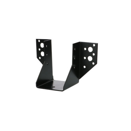 1 x Balkdrager U-vormig to Flenzen / Zijflappen buitenkant 63X98 Zwart gegalvaniseerd staal