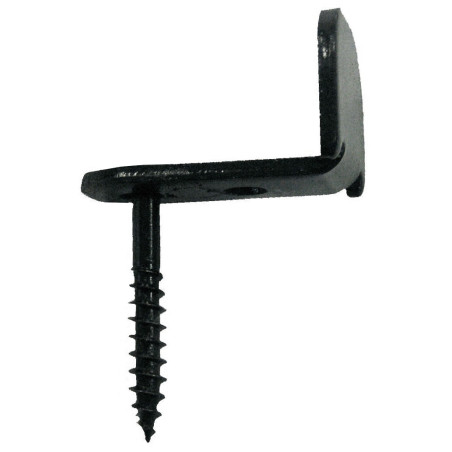 1 x Schuine sluitplaat met schroef voor luik espagnolette 25 mm Zwart