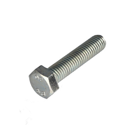 1 x Metalen schroeven zeskantkop TH M7X60 Klasse 8.8 Wit verzinkt staal steek van100