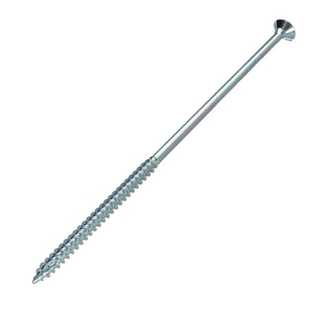 1 x TEKOR houtschroeven gefreesde kop kartel 6X180 bedraad op 70 TORX T30 Wit verzinkt staal anti-splijtpunt type 17 cut