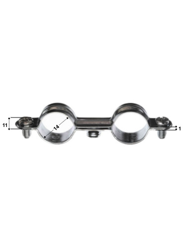1 x Dubbele metalen slangklem M7X150 diameter...