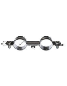 Dubbele metalen slangklem M7X150 diameter 12 Wit verzinkt... 2