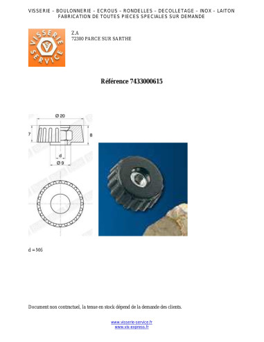 1 x Moer PLASTOMET M6 natuurlijk nylon