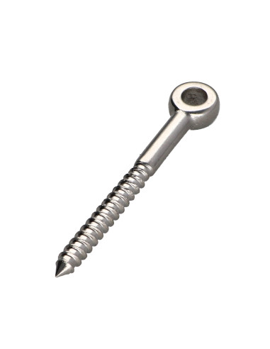 1 x Oogbout hout 6X50 bedraad op 35 oog 6.3 A4 RVS