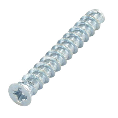 1 x Euroschroef gefreesde kop Pozi 6X20 kopdiameter 10 Wit verzinkt staal to