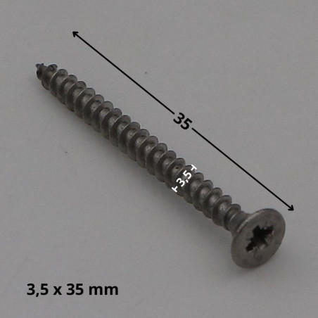 1 x Agglo houtschroeven RVS A2 gefreesde kop Pozi 3,5X35