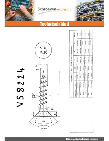 1 x Agglo houtschroeven RVS A2 gefreesde kop...
