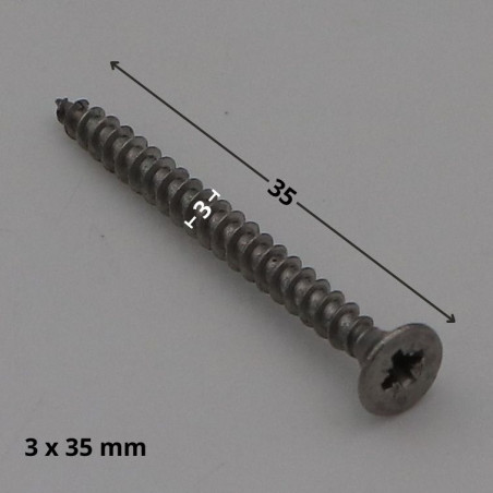 1 x Agglo houtschroeven RVS A2 gefreesde kop Pozi 3X35 microschroeven