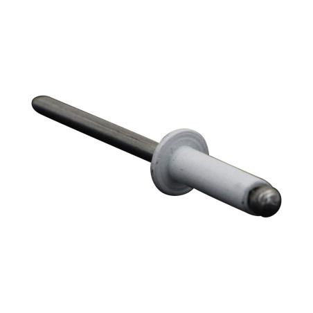 1 x Blinde klinknagel, volledig aluminium 4.8X16 platte kop RAL9016 verkeerswit