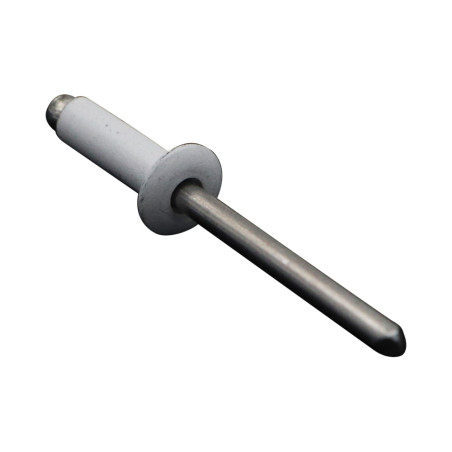 1 x Blinde klinknagel, volledig aluminium 4.8X16 platte kop RAL9016 verkeerswit