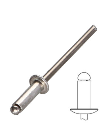 1 x Blinde klinknagel, volledig aluminium 3.2X8...