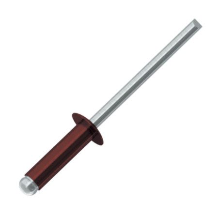 1 x Blindklinknagels Aluminium stang stål 4X16 spandikte 10 to 12 Standaard ronde kop RAL3009 oxydrood