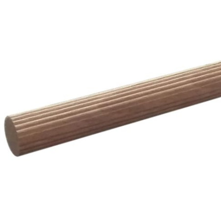 1 x Geribbelde houten pin diameter 8 lengte 1 meter