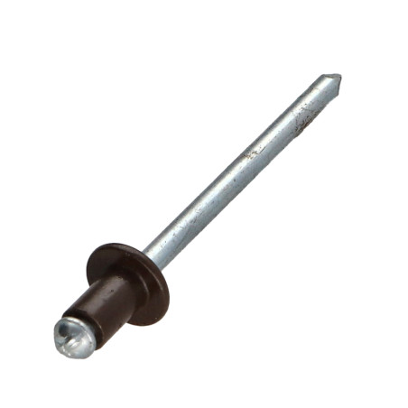 1 x Blindklinknagels Aluminium stang stål 4X6 spandikte 0,5A 2 Standaard ronde kop RAL8014 sepia bruin