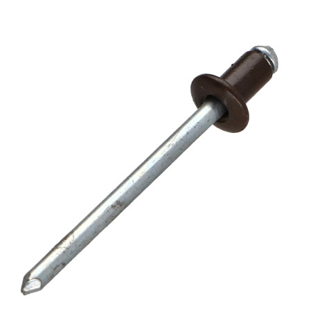 1 x Blindklinknagels Aluminium stang stål 4X6 spandikte 0,5A 2 Standaard ronde kop RAL8014 sepia bruin