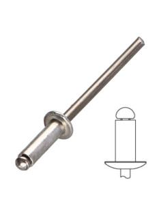 Blinde klinknagel, volledig aluminium 4X6 spandikte 0,5...