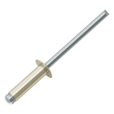 1 x Blindklinknagels Aluminium stang stål 3X6 spandikte 1 to 3 Standaard ronde kop wit