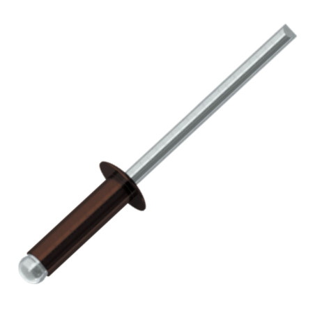 1 x Blindklinknagels Aluminium stang stål 4.8X8 Standaard ronde kop RAL8017 chocolade bruin