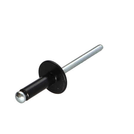 1 x Blindklinknagels Aluminium stang stål 4.8X12 spandikte 5 A7 brede kop ALX Zwart