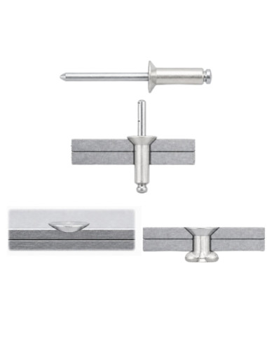 1 x Blindklinknagels Aluminium stang stål 2,4 x...