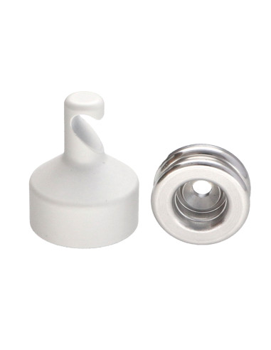 1 x Haak decoratief Aluminium wit met...