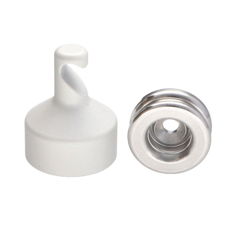 1 x Haak decoratief Aluminium wit met bevestiging multimateriaal L'ATTACHANTE