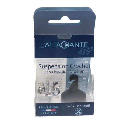 1 x Haak decoratief Aluminium Zwart met bevestiging voor gipsplaat L'ATTACHANTE