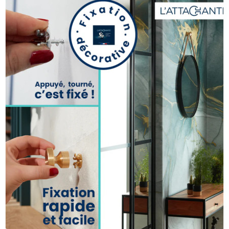 1 x Kapstok decoratief Messing met bevestiging multimateriaal L'ATTACHANTE
