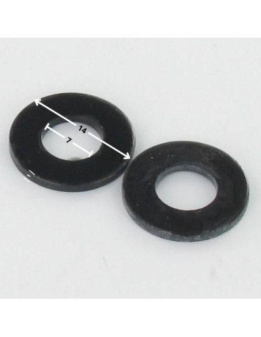 1 x Sluitring plat 7X14X1 Zwart gegalvaniseerd...