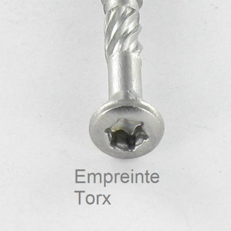 1 x Vlonderschroeven TEKOR gefreesde bolkop TORX T15 4X45 anti-splijtpunt type 17 cut RVS C2
