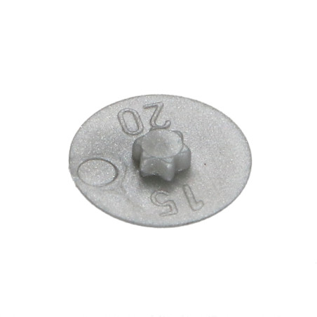 1 x Schroefkopafdekking TORX T20 kopdiameter 12 Polietileno RAL9006 wit aluminium