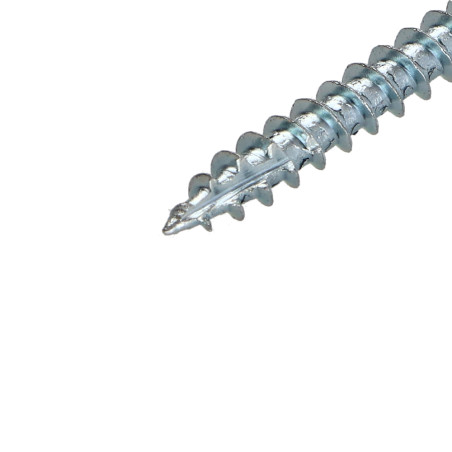 1 x TEKOR houtschroeven gefreesde kop kartel Pozi PZ7 3,5X35 anti-splijtpunt type 17 cut volledige draad Wit verzinkt