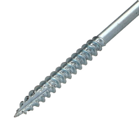 1 x TEKOR houtschroeven gefreesde kop kartel Pozi PZ7 4X50 bedraad op 30 anti-splijtpunt type 17 cut Wit verzinkt staal